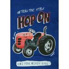 Belül bolyhos kisfiú mellény traktor mintával