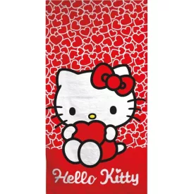   Hello Kitty Hearts fürdőlepedő, strand törölköző 70x140cm (Fast Dry)