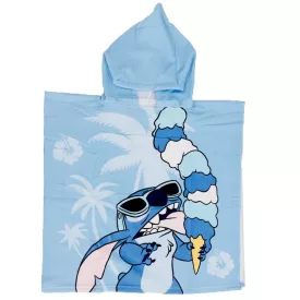   Disney Lilo és Stitch, A csillagkutya Ice Cream strand törölköző poncsó 55x110 cm (Fast Dry)