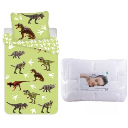 Dinoszaurusz ágynemű szett ovis 100x135cm, 40x60 cm 