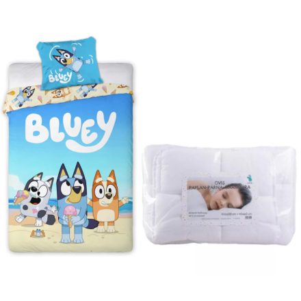 Bluey Beach Day ágynemű szett ovis 100x135cm, 40x60 cm 