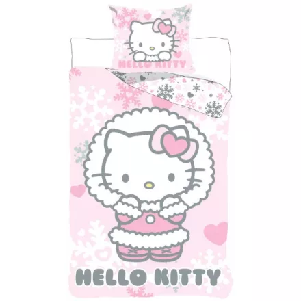 Hello Kitty Cozy Winter gyerek, ovis ágyneműhuzat 100×135 cm, 40×60 cm