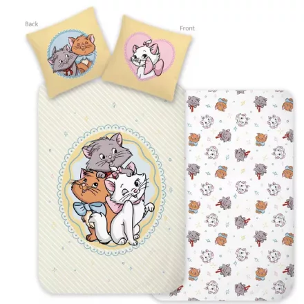 Disney Marie Trio gyerek, ovis ágyneműhuzat 100×135 cm, 40×60 cm