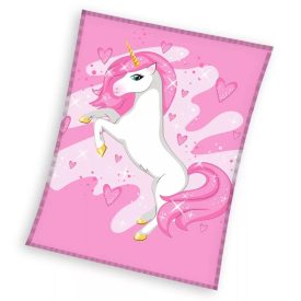 Unikornis Pink Heart polár takaró 150x200cm