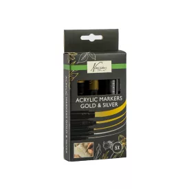 Színes Nassau Gold&Silver akril filctoll szett 5 db-os
