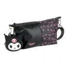 Hello Kitty Black Kuromi táska, oldaltáska pénztárcával 27 cm