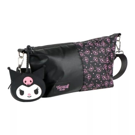 Hello Kitty Black Kuromi táska, oldaltáska pénztárcával 27 cm