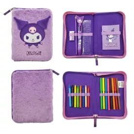   Hello Kitty Kuromi Purple plüss tolltartó töltött 2 emeletes
