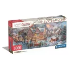 Karácsonyi falu Getting Ready 1000 db-os panorama puzzle Clementoni