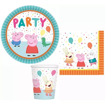 Peppa malac Confetti party szett 32 db-os 23 cm-es tányérral