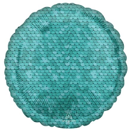 Kék flitter mintás fólia lufi 43 cm