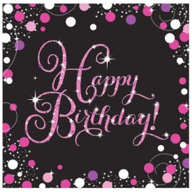 Happy Birthday Pink szalvéta 16 db-os 33x33 cm