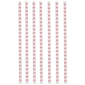 Flamingó Pink papír szívószál, 12 db-os szett