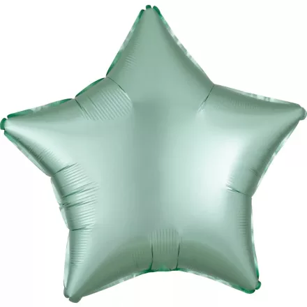 Zöld Silk Lustre Mint csillag fólia lufi 48 cm