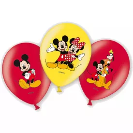   Disney Mickey, Minnie Fun léggömb, lufi 6 db-os 11 inch (27,5 cm)