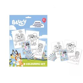 Bluey Happy Life színező szett matricával