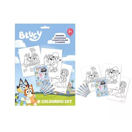 Bluey Happy Life színező szett matricával