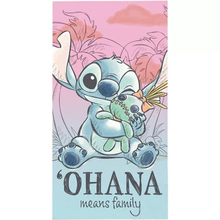 Disney Lilo és Stitch, A csillagkutya Ohana fürdőlepedő, strand törölköző 70x140cm