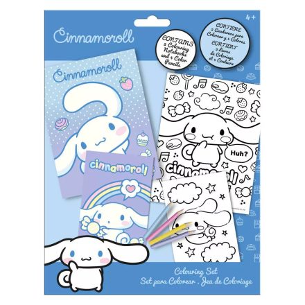 Hello Kitty Cinnamoroll színező szett matricával