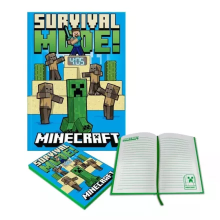 Minecraft Fight A/5 vonalas füzet beépített órával
