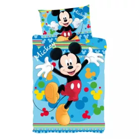   Disney Mickey Joyful gyerek, ovis ágyneműhuzat 100×135 cm, 40×60 cm