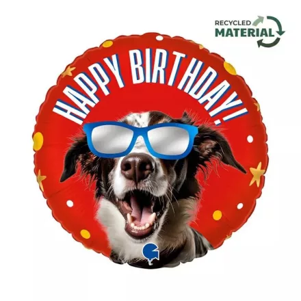 Happy Birthday Cool Doggy fólia lufi 46 cm