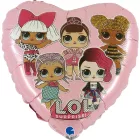 LOL Surprise Pink fólia lufi 46 cm