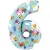 Peppa malac Blue 6-os szám fólia lufi 66 cm
