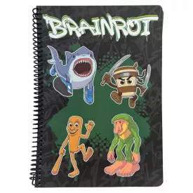 Brainrot Green B/5 vonalas spirál füzet 70 lapos