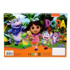 Dóra, a felfedező Jungle A/4 spirál vázlatfüzet 40 lapos matricával