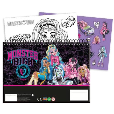 Monster High Crew A/4 spirál vázlatfüzet 40 lapos matricával
