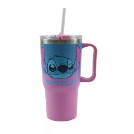   Disney Lilo és Stitch, A csillagkutya Alien 626 rozsdamentes acél thermo szívószálas kulacs 520 ml