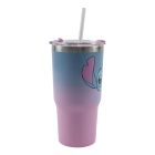 Disney Lilo és Stitch, A csillagkutya Alien 626 rozsdamentes acél thermo szívószálas kulacs 520 ml