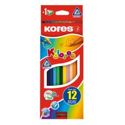 Kores Színes ceruza készlet, hatszögletű, Hexagonal, 12 különböző szín