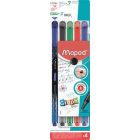 MAPED Tűfilc készlet, 0,4 mm, "Graph'Peps Premium", 4 különböző hagyományos szín