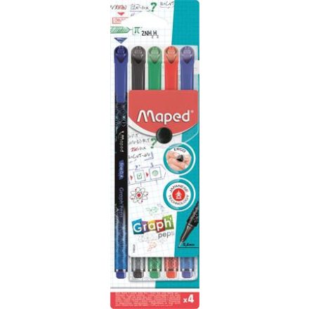 MAPED Tűfilc készlet, 0,4 mm, "Graph'Peps Premium", 4 különböző hagyományos szín