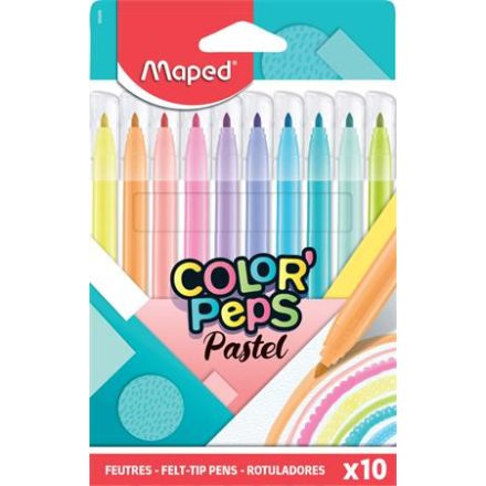 Maped Filctoll készlet kimosható, Color'Peps Pastel, 10 különböző pasztell  szín