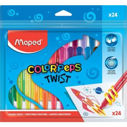 Maped Zsírkréta, kitekerhető, Color'Peps, 24 különböző szín