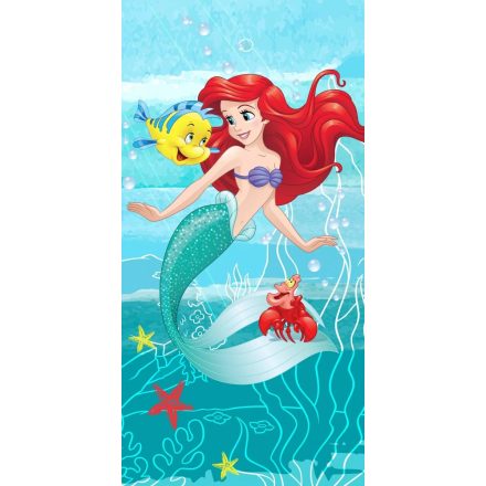 Disney Hercegnők, Ariel Friends fürdőlepedő, strand törölköző 70*140cm