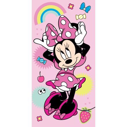 Disney Minnie Rainbow fürdőlepedő, strand törölköző 70x140cm