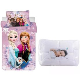   Disney Jégvarázs Pink-Purple ágynemű szett ovis 100x135cm, 40x60 cm 