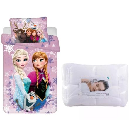 Disney Jégvarázs Pink-Purple ágynemű szett ovis 100x135cm, 40x60 cm 