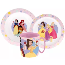   Disney Hercegnők True étkészlet, micro műanyag szett bögrével 350 ml