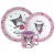 Hello Kitty Kuromi étkészlet, micro műanyag szett bögrével 390 ml