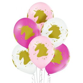 Unikornis léggömb, lufi 6 db-os