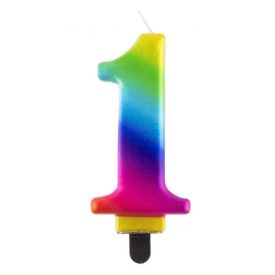 Színes 1-es Galaxy számgyertya, tortagyertya