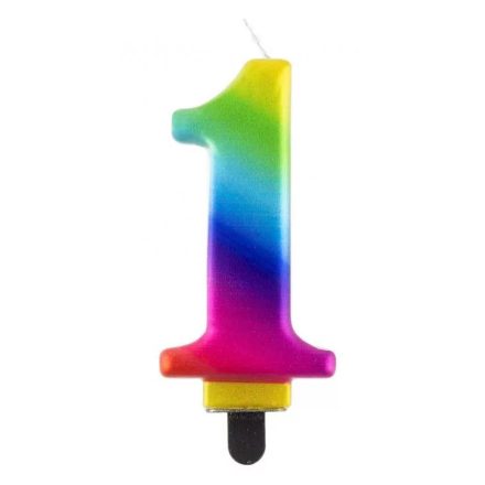 Színes 1-es Galaxy számgyertya, tortagyertya
