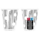 Ezüst B&C Polka Dots Silver papír pohár 6 db-os 266 ml