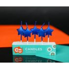Metallic Blue Star, Kék csillag tortagyertya, gyertya szett 5 db-os