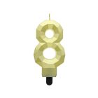 Arany 8-as Diamond Metallic számgyertya, tortagyertya